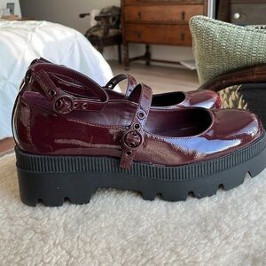 Platform double-strap Mary Janes